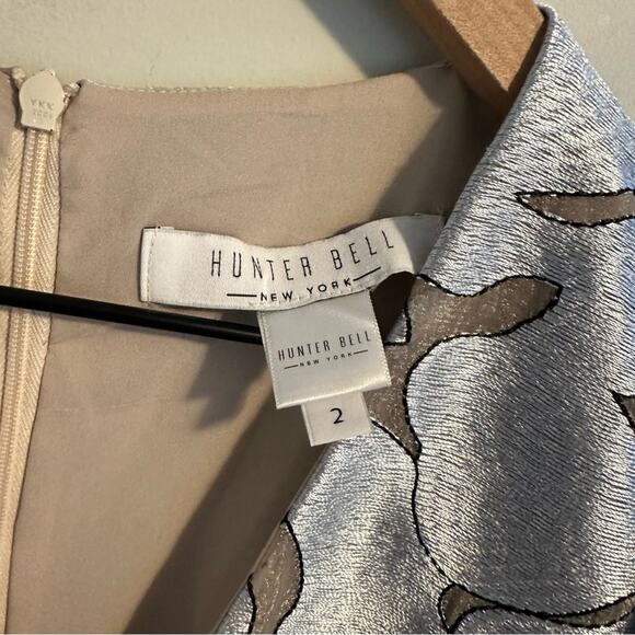 Hunter Bell Silver Metallic Cream Maxi Dress 2 - Picture 12 of 14
